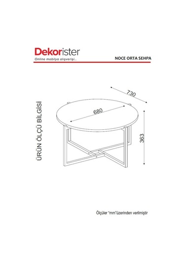 Dekorister Exclusive Noce Demir Orta Sehpa Ceviz