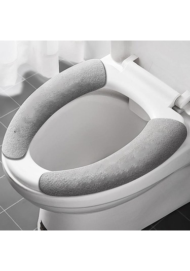 Gri Tuvalet Yapışkan Tuvalet Paspas Koltuk Örtüsü Ped Ev Yumuşak Artı Kaşmir Klozet Kapağı