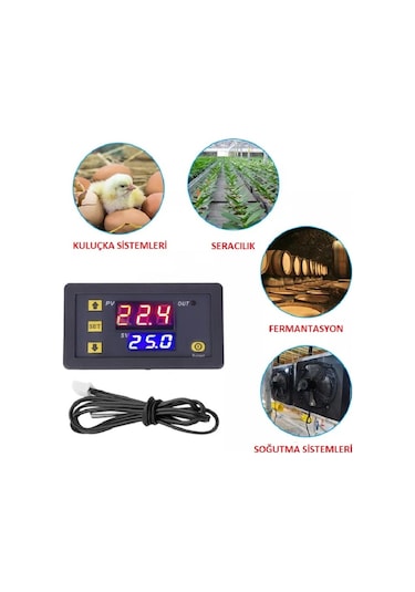 W3230 12v Dijital Termostat Kuluçka Makinalarına Uygun Hassas