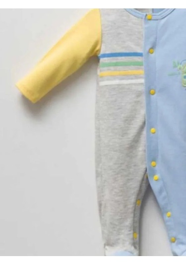 Erkek Bebek Aksesuar Detaylı Tulum-14946 Mavi