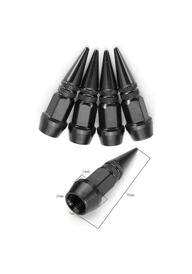 Alüminyum Sivri Sibop Kapağı 4'lü Siyah Sibob Kapağı 45mm