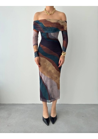 Sevilla Madonna Yaka Tül Elbise M