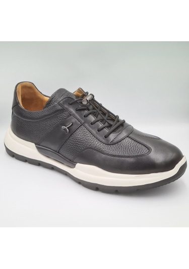 Libero 5223 Siyah Hakiki Deri Eva Taban Erkek Deri Sneaker Siyah