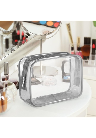 Homyl Şeffaf Kozmetik Çantası Pvc Kullanılabilir