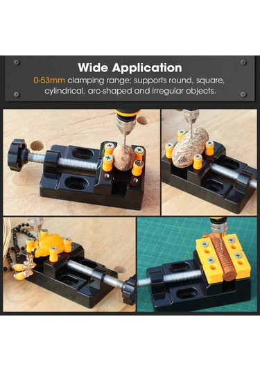 Yunboo Alüminyum Mini Masa Somunu, 0-53mm Tutma Aralığı, Matkaplama-polama-oymacılık İçin, Tam Aksesuarlar İle Siyah