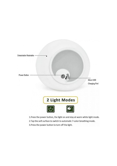 Gece Lambası, Çocuklar İçin Şarj Edilebilir Silikon Sevimli Çok Renkli