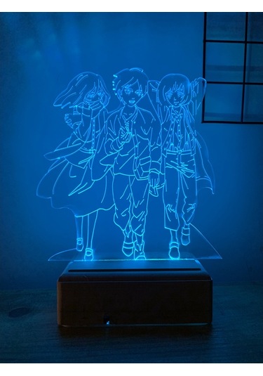 Mikasa Eren Armin Attack On Titan 16 Renk Gece Lambası