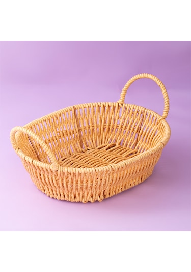 Porsima 302b 3lü Düzenleyici Oval Hasır Sepet Seti Ekmeklik Sepet