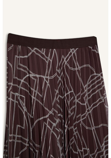 DeFacto Desenli Pilise Şifon Maxi Tesettür Etek E5454AX25SPBN318