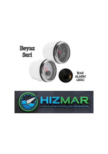 Beyaz Yakıt Seviye Göstergesi - Özel Tasarım Alarm Ikaz Ledli
