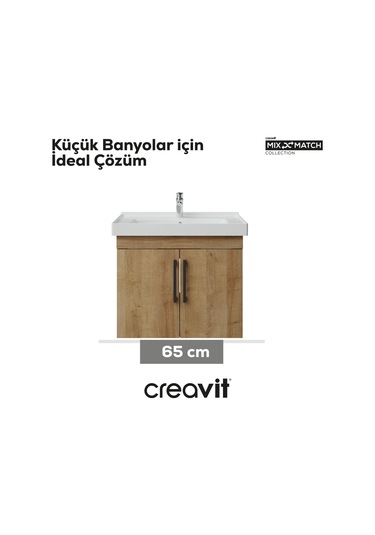 Creavit D20 65 Cm Kapaklı Lavabo Dolabı Everest Melamin