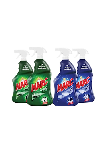 Marc Mutfak Yağ Çözücü Sprey 2 x 750 ML + Banyo Kireç Sökücü Sprey 2 x 750 ML