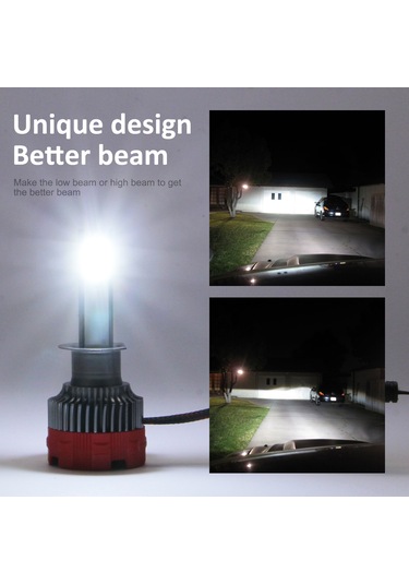 Youtek H1 Led Araba Farı, 6000k Soğuk Beyaz, 60w, Ip65 Su Geçirmez, 30.000 Saat Ömür, Plug & Play, 360 Işık Açısı, Uçak Alüminyum Gövde