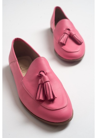 Luvishoes F04 Pembe Cilt Hakiki Deri Ayakkabı Pembe