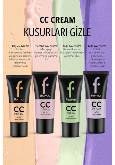 Flormar Kızarık Görünüm Önlemeye Yardımcı Cc Krem - Cc Cream - Cc02 Antiredness - 8690604534715