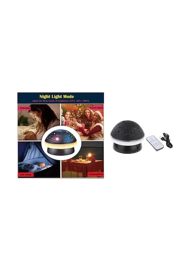 Willowhaven Homyl Led Projektör Işığı Usb Yıldızlı Okyanus Siyah 12.8x10.5 Cm Siyah