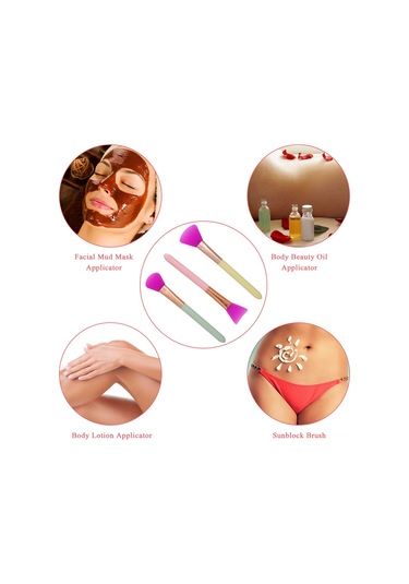 Hangfox 3 Adet Silikon Yüz Maskesi Fırçası Seti - Yumuşak Vücut Kremi Maske Uygulama Aracı - Hijyenik Cilt Bakımı Araçları Beyaz