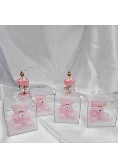 Ayıcıklı Pembe Mum Hediyelik