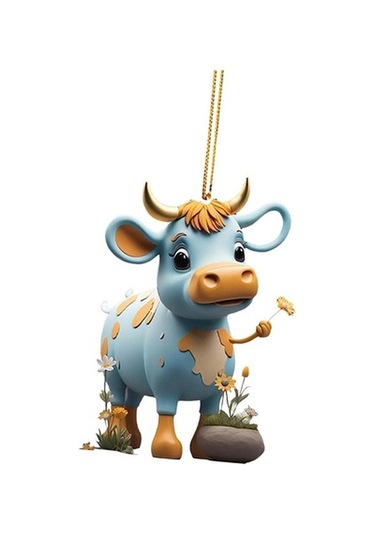 Lijinxu İnek Yılbaşı Ağacı Süslemeleri Ev Fotoğraf Sahne Oturma Odası İnek Araba Kolye Tarzı E