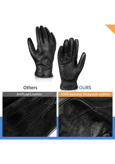 Erkekler İçin Hakiki Koyun Derisi Deri Eldivenler, Sürüş İçin Kaşmir Astarlı Diğer