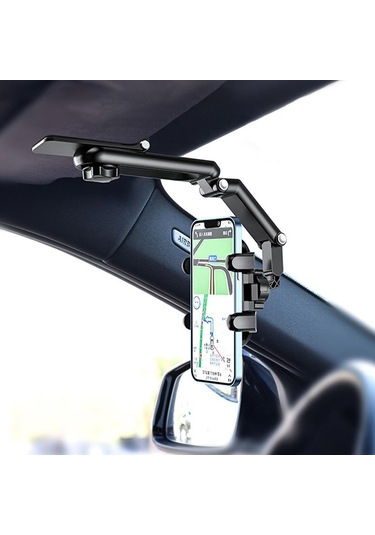 Seametal Güneşlik Araç Telefonu Tutucu 3-ortak 360 Derece Dönen Telefon Montaj Navigasyon Evrensel 4-7 Inç Akıllı Telefon Standı