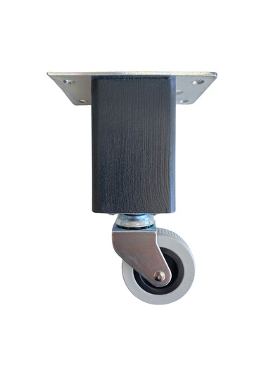 Kale Ahşap Tekerli Ayak Mobilya Masa Ve Dolap Tekerli Ayağı Frensiz 12cm Antrasit 4 Adet Kayın Antrasit