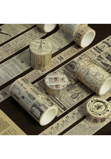 Dergi Scrapbooking Günlüğü Planlamacıları İçin 5rolls Retro Washi Bant, Renk: Yazılı Notlar, Size:written Notes Diğer