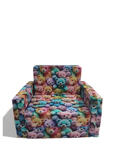 Katlanır Yer Yatağı - Çocuk Koltuğu - Bebek Yatağı 0-5 Yaş Ayıcık Desenli