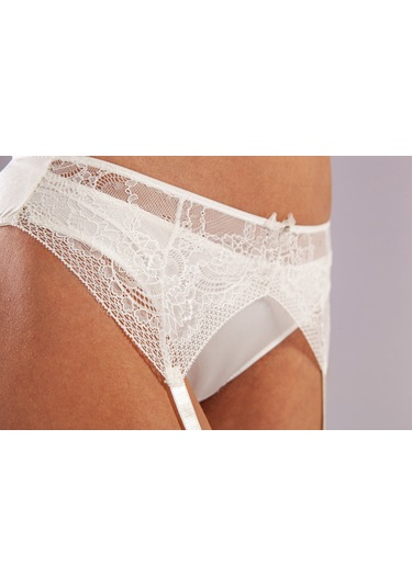 Golshan Gala Lace Garter Belt, Kadın Dantelli Ekru Jartiyer Çok Renkli