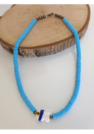 Pinkimaj Fimo Kolye Murano El Yapımı Cam Balık Figürlü