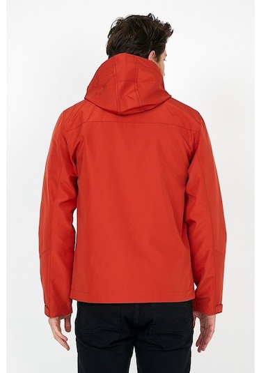 Sivaist Yeni Sezon Erkek Turuncu Softshell Kapüşonlu Iç Cepli Mont