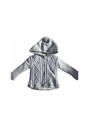 Bibaby Triko Hırka Desenli Welsoftlu Mavi-6742 Mavi