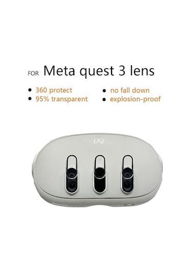 Fastbuy Meta Quest 3 Vr Kulaklık İçin 3 Adet Hd Temperli Cam Lens Koruyucu Film - Siyah Siyah