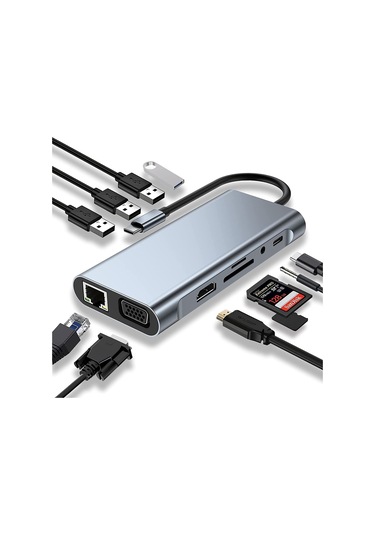 Grc Accessory 11in1 Macbook Pro Air Type-c Hub Dönüştürücü Adaptör Çevirici