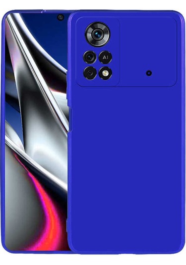 Xiaomi Poco X4 Pro 5g Kılıf Zore Premier Silikon Kapak Saks Mavi