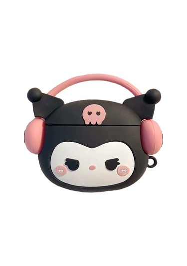 Microsonic Aipods Uyumlu 4.nesil / Anc Kılıf Cartoon Figürlü Silikon Crtn-fgr-krm Siyah - Pembe