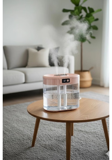 Blic Bhw-13 Pembe Digital Çift Sprey Hava Nemlendirici 1.5 Litre Kapasiteli, Ultrasonik Soğuk Buhar