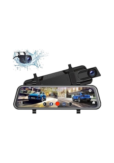 Gebibd 10 Hd 1080p Çift Lens Araç İçi Kamera, Gece Görüşü, Ön Ve Arka Ters Kamera