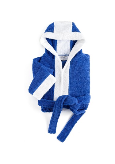 Soley Pueri %100 Pamuklu Unisex Çocuk Bornozu Saks Mavi