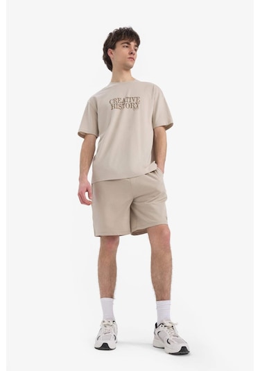Defacto Beli Bağcıklı Dar Paça Şort E5843ax25smbg170 Bej