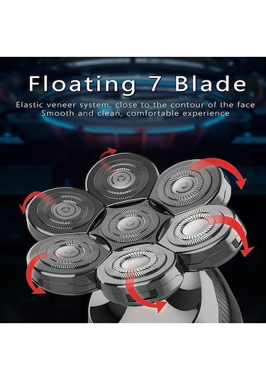 Xuweiwei Gri Chın 7d Usb Sarjli Erkek Tiras Makinesi Islak Kuru Kullanim 5li Bakim Seti Sakal Duzenleyici