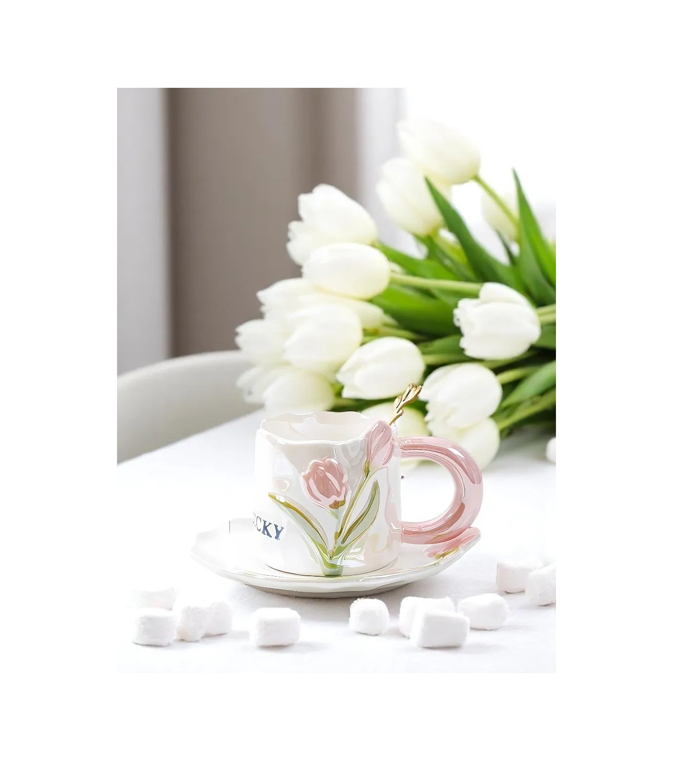 Arthomes Çay Takımı Fincan Ve Tabaklı Hediye Seti 250ml 410176675 Pembe