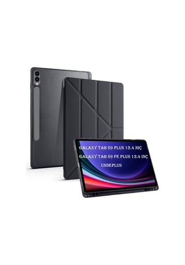 Samsung Galaxy Uyumlu  Tab S9 Fe Plus/s10 Plus Kılıf Kalem Bölmeli Trifolding Case X610 X616 X820 X826 X828 Kılıf