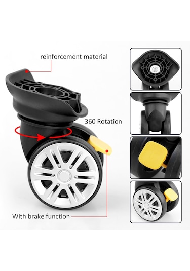 Suntek Bavulu Tekerlekleri Yedek Aralığı 1,3 A18 Döner 4 Adet Frenli