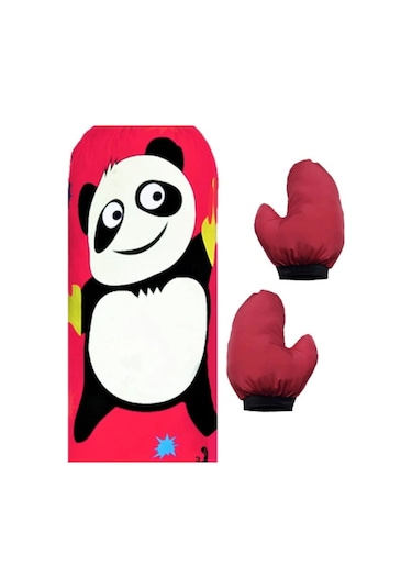 Çocuk Boks Torbası Eldiven Hediyeli Çocuklar İçin Evde Boks Kız Çocuk Boks Torbası Pembe