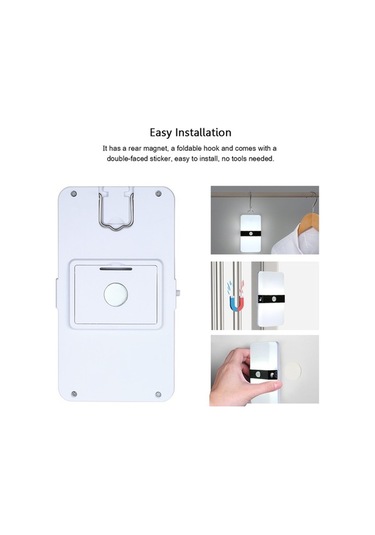 Pazly H25331 Pil İşletilen Led Motion Sensörlü Gece Lambası Akülü Asılı Beyaz Diğer