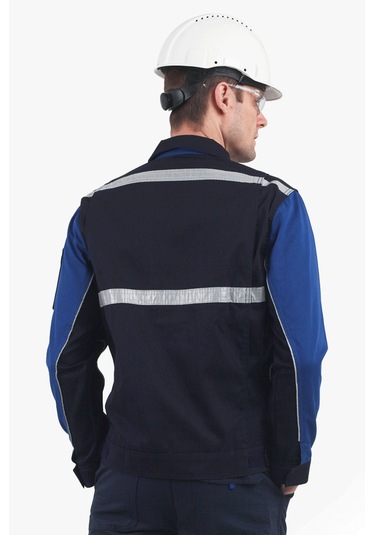 3 Cm Reflektörlü Çok Cepli Mont Lacivert - Saks Mavi