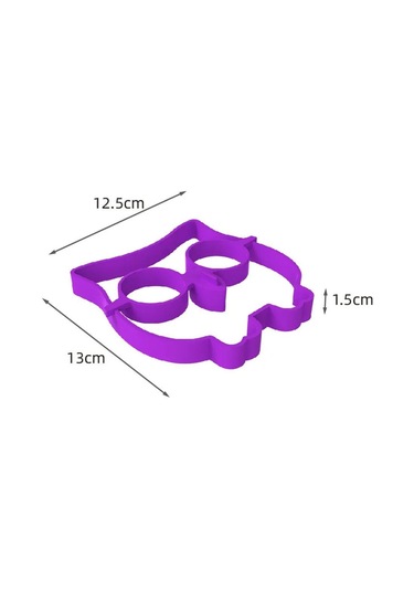 Moveevo Baykuş Şekilli Silikon Yumurta Pişirici, Mutfak Pancake Kalıbı, Teflon Kaplama Uyumlu Mor