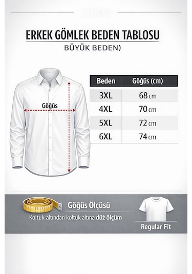 Lugon Büyük Beden Uzun Kol Klasik Erkek Gömlek 7616 Krem
