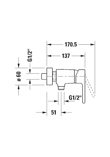 Duravit - B.2 Banyo Duş Bataryası - B24230000010- Krom